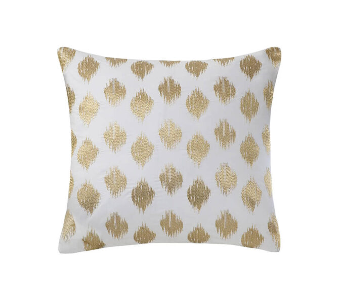 Cotton Throw Pillow Printed Gold